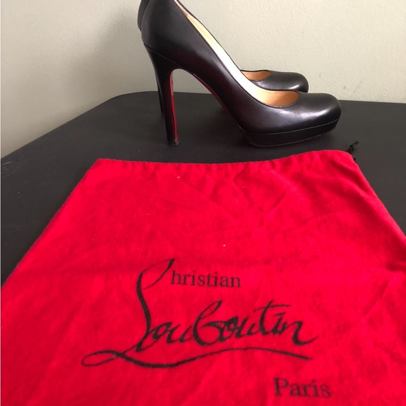 Christian Louboutin black leather Bruges platform heels - Picture 7 of 11